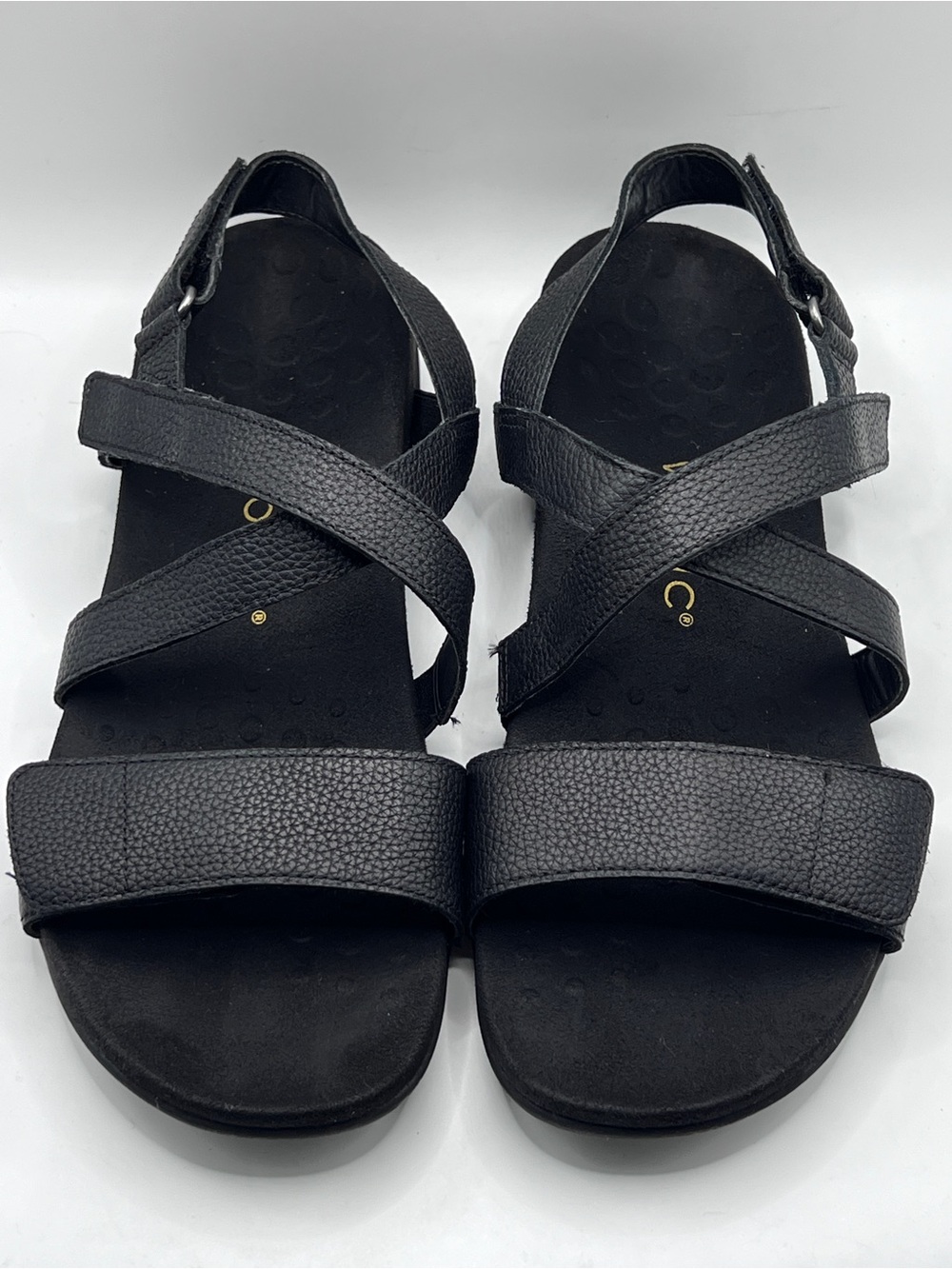 Vionic Raya Slingback Sandals, sz8 black pebbled leather adjustable straps - Picture 8 of 13